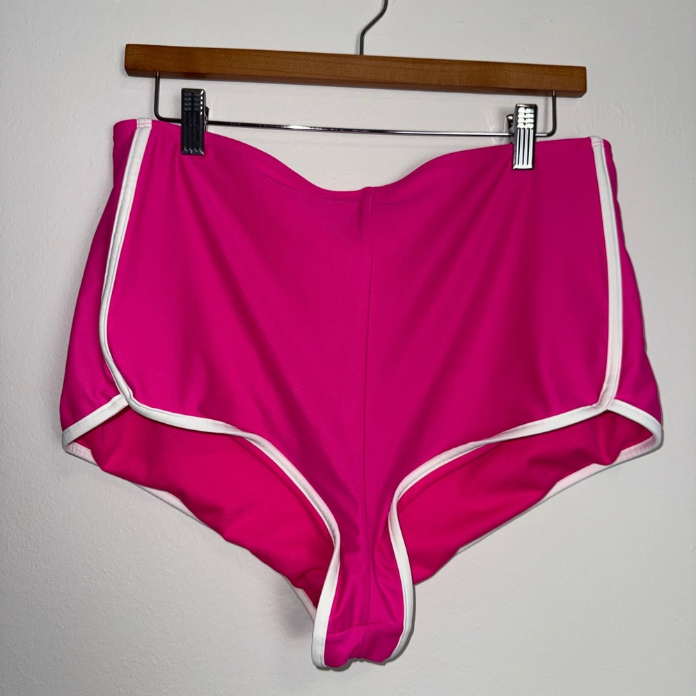 Wild Fable Womens Pink White Trim Dolphin Swimsuit Bottom Athletic Casual XL